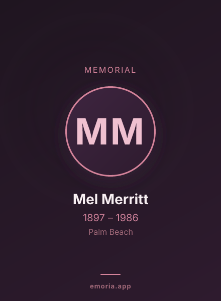 Memorial portrait of Mel Merritt