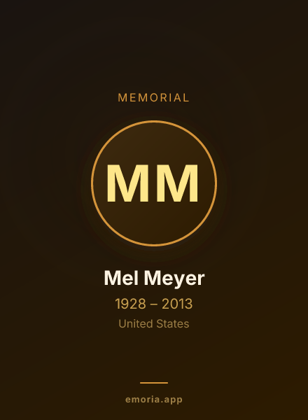 Memorial portrait of Mel Meyer