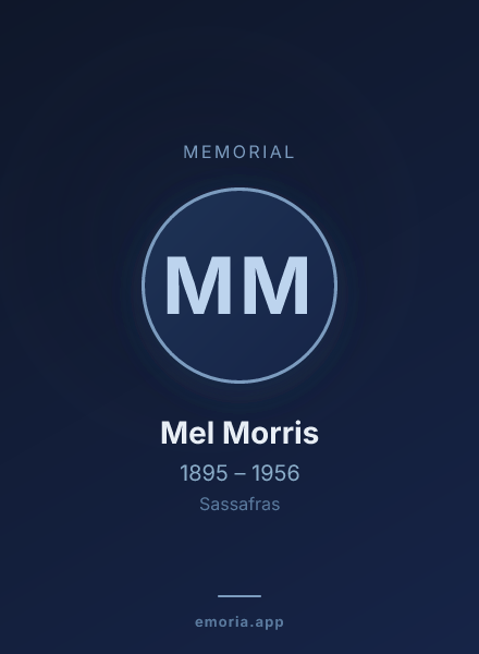 Memorial portrait of Mel Morris