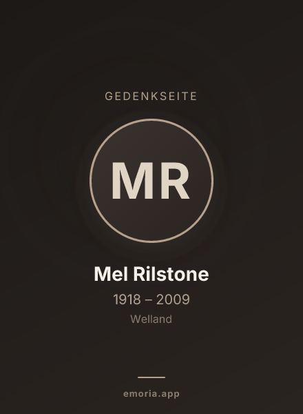 Gedenkportrait von Mel Rilstone