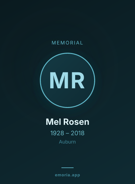 Memorial portrait of Mel Rosen