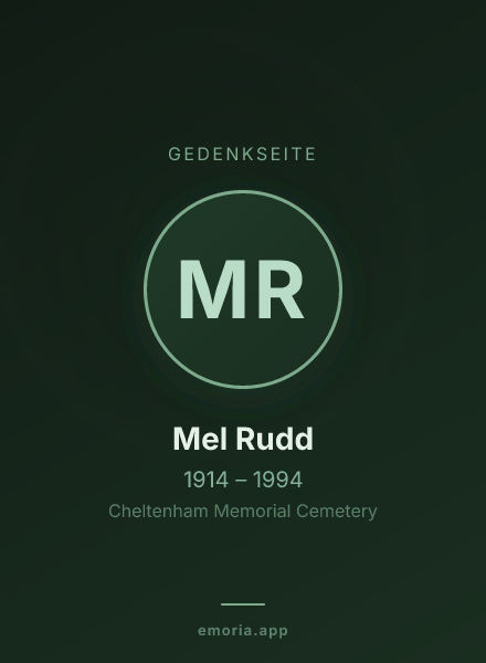 Gedenkportrait von Mel Rudd