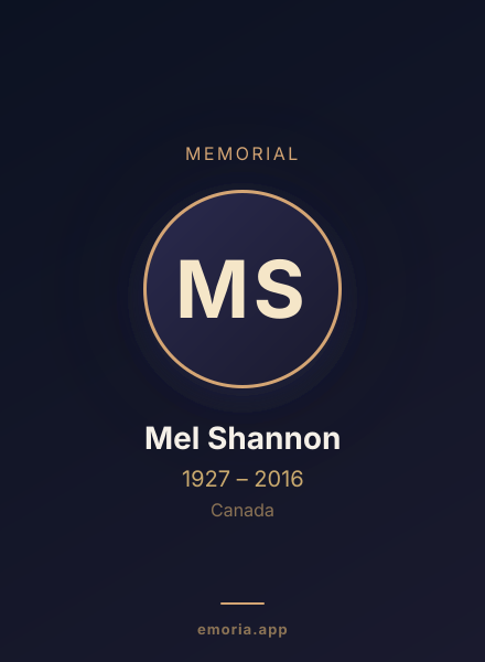 Memorial portrait of Mel Shannon