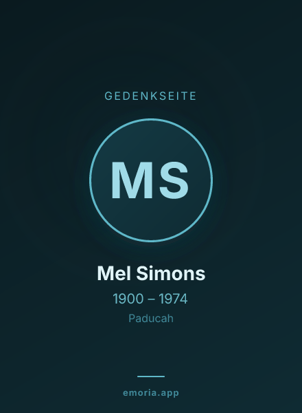 Gedenkportrait von Mel Simons