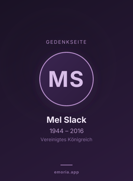 Gedenkportrait von Mel Slack