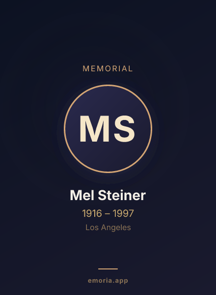 Memorial portrait of Mel Steiner