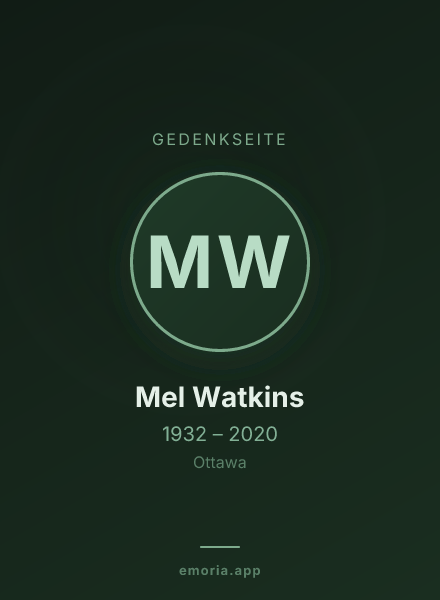 Gedenkportrait von Mel Watkins
