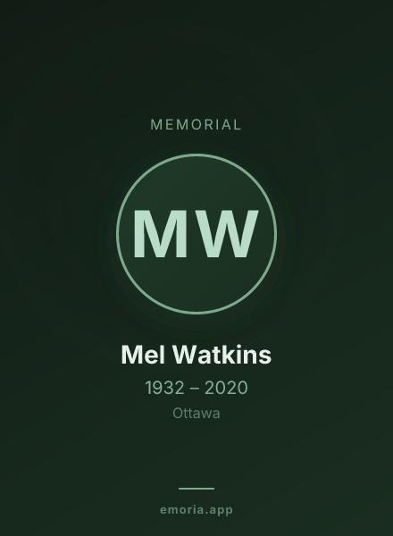 Memorial portrait of Mel Watkins