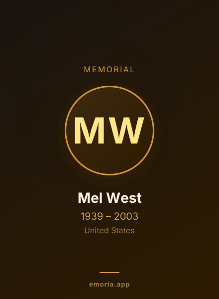 Memorial portrait of Mel West