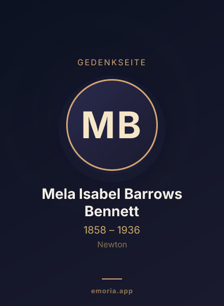 Gedenkportrait von Mela Isabel Barrows Bennett