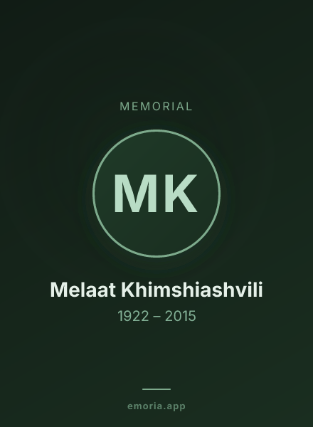 Memorial portrait of Melaat Khimshiashvili