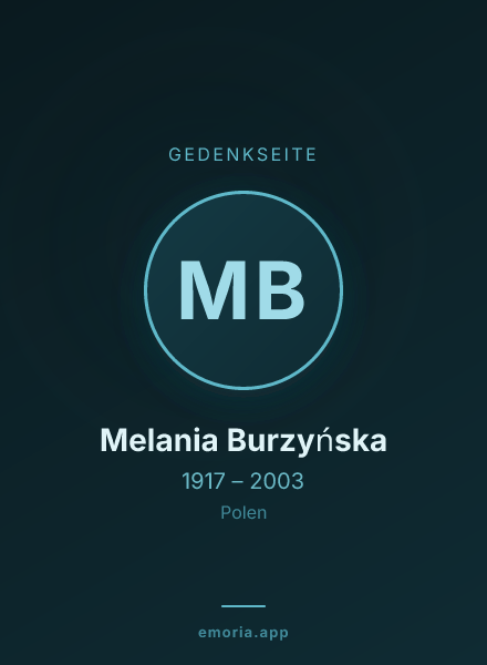 Gedenkportrait von Melania Burzyńska