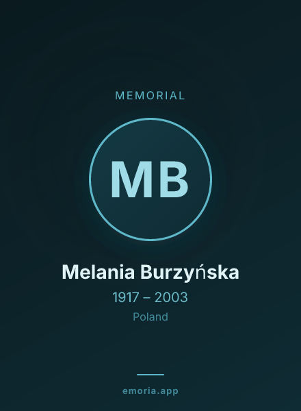 Memorial portrait of Melania Burzyńska