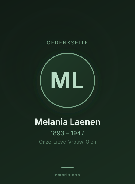Gedenkportrait von Melania Laenen