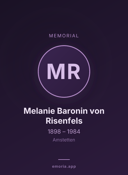 Memorial portrait of Melanie Baronin von Risenfels