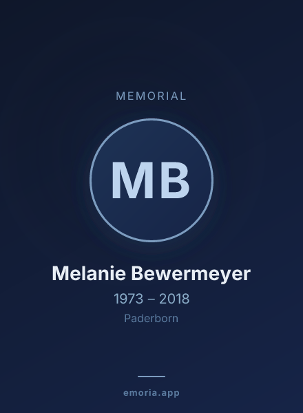 Memorial portrait of Melanie Bewermeyer