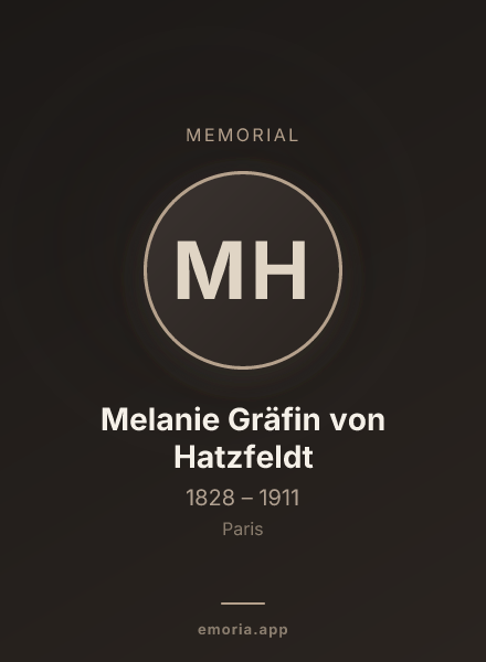 Memorial portrait of Melanie Gräfin von Hatzfeldt