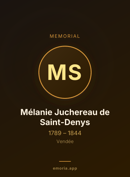 Memorial portrait of Mélanie Juchereau de Saint-Denys