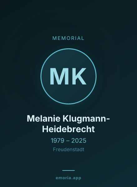 Memorial portrait of Melanie Klugmann-Heidebrecht