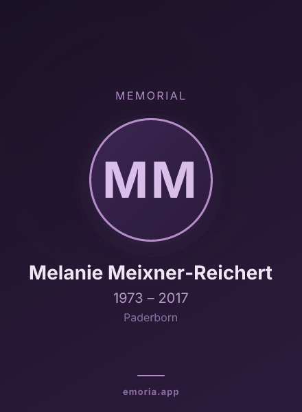 Memorial portrait of Melanie Meixner-Reichert