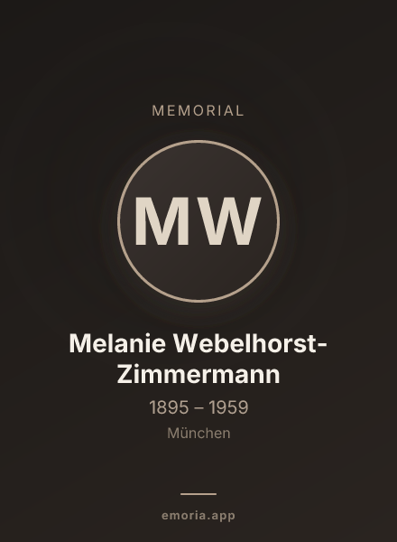Memorial portrait of Melanie Webelhorst-Zimmermann