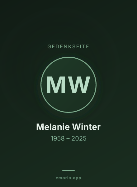 Gedenkportrait von Melanie Winter