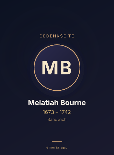 Gedenkportrait von Melatiah Bourne