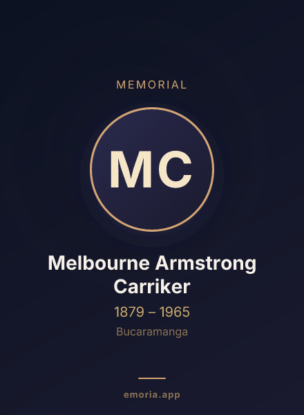 Memorial portrait of Melbourne Armstrong Carriker