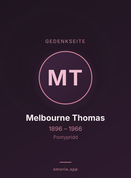 Gedenkportrait von Melbourne Thomas