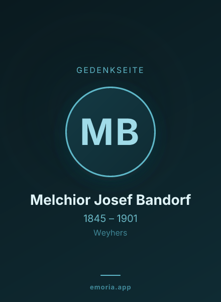 Gedenkportrait von Melchior Josef Bandorf
