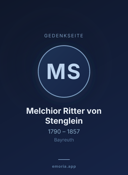Gedenkportrait von Melchior Ritter von Stenglein