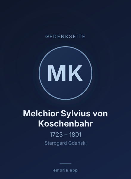Gedenkportrait von Melchior Sylvius von Koschenbahr