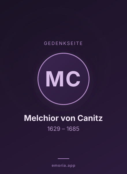 Gedenkportrait von Melchior von Canitz