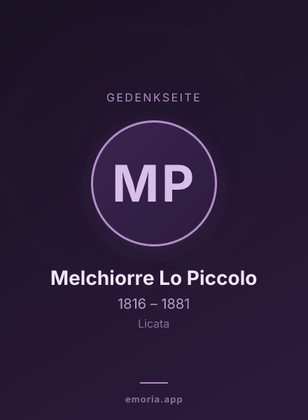 Gedenkportrait von Melchiorre Lo Piccolo