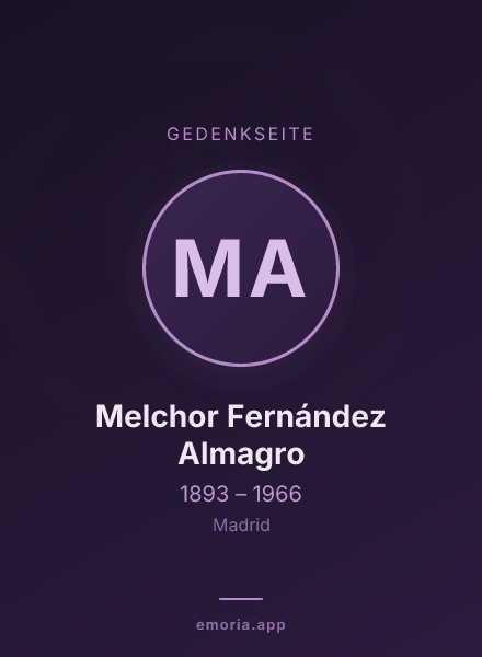Gedenkportrait von Melchor Fernández Almagro