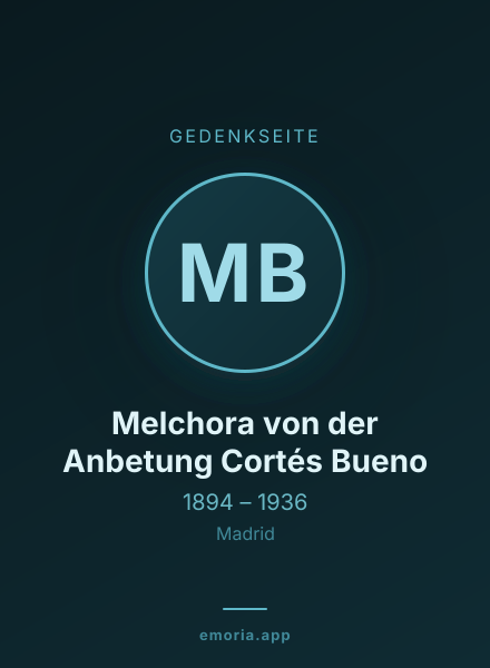 Gedenkportrait von Melchora von der Anbetung Cortés Bueno