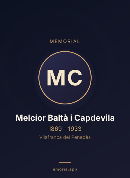 Memorial portrait of Melcior Baltà i Capdevila