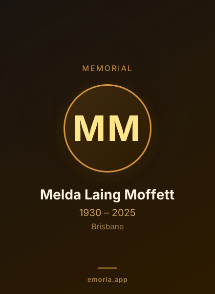 Memorial portrait of Melda Laing Moffett