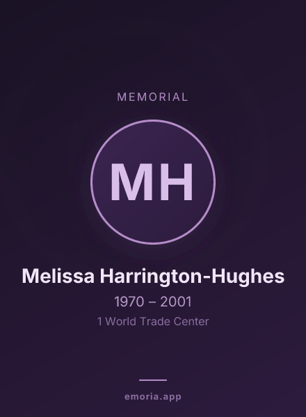Memorial portrait of Melissa Harrington-Hughes