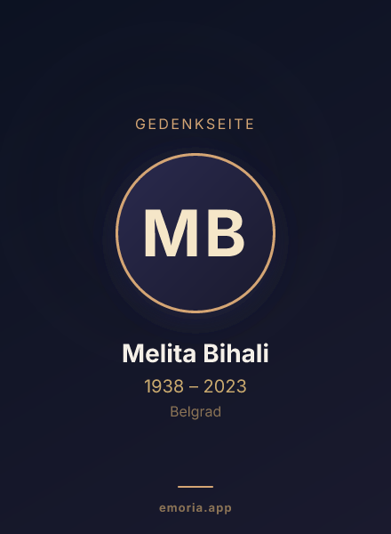 Gedenkportrait von Melita Bihali