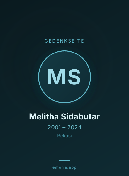 Gedenkportrait von Melitha Sidabutar