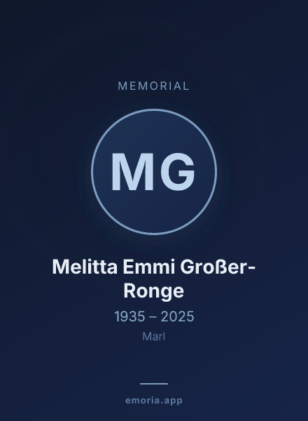 Memorial portrait of Melitta Emmi Großer-Ronge