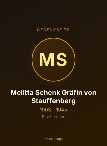 Gedenkportrait von Melitta Schenk Gräfin von Stauffenberg