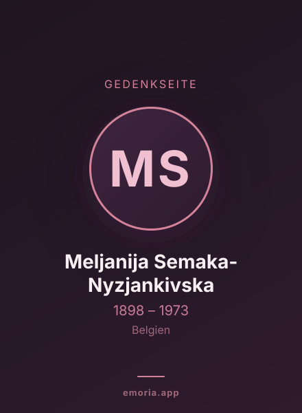 Gedenkportrait von Meljanija Semaka-Nyzjankivska