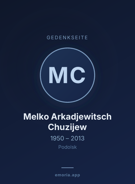 Gedenkportrait von Melko Arkadjewitsch Chuzijew