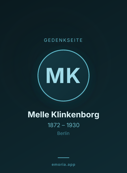 Gedenkportrait von Melle Klinkenborg