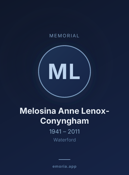 Memorial portrait of Melosina Anne Lenox-Conyngham
