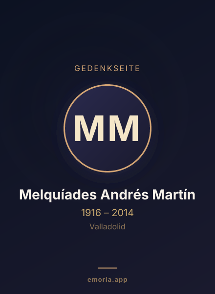 Gedenkportrait von Melquíades Andrés Martín