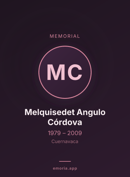 Memorial portrait of Melquisedet Angulo Córdova