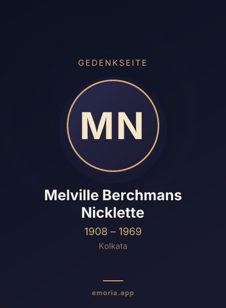 Gedenkportrait von Melville Berchmans Nicklette